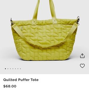 NWOT FIGS Quilted Puffer Tote Limeade (Lime Green)